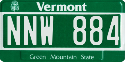 VT license plate NNW884