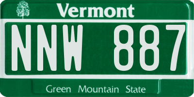 VT license plate NNW887