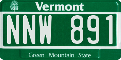 VT license plate NNW891