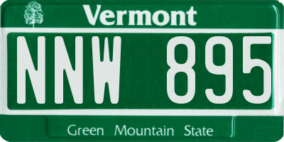 VT license plate NNW895