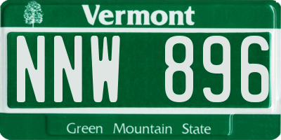 VT license plate NNW896