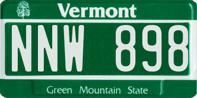 VT license plate NNW898