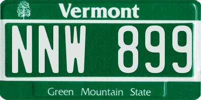 VT license plate NNW899