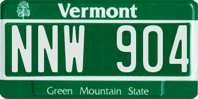 VT license plate NNW904
