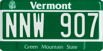 VT license plate NNW907