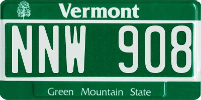 VT license plate NNW908