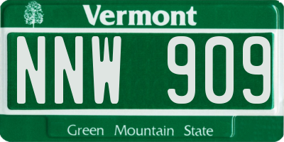 VT license plate NNW909