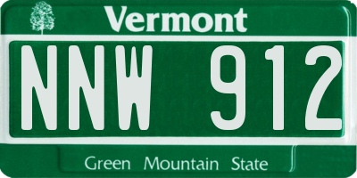 VT license plate NNW912