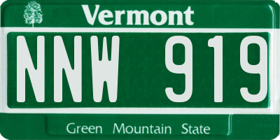 VT license plate NNW919