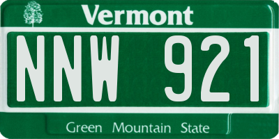 VT license plate NNW921