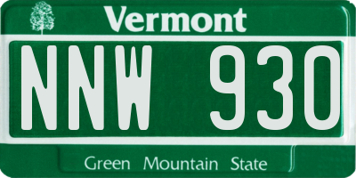 VT license plate NNW930