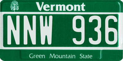 VT license plate NNW936