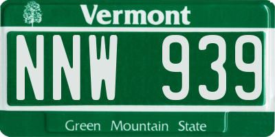 VT license plate NNW939