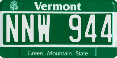 VT license plate NNW944