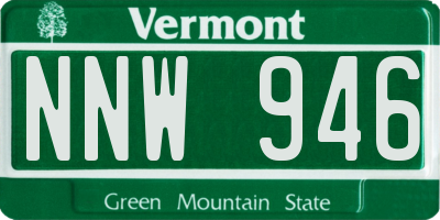 VT license plate NNW946