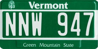 VT license plate NNW947