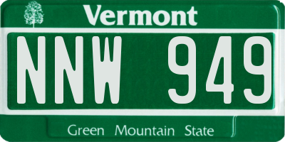 VT license plate NNW949