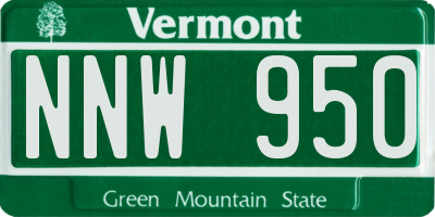 VT license plate NNW950