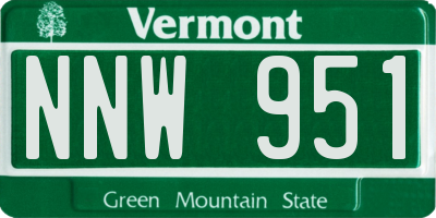 VT license plate NNW951