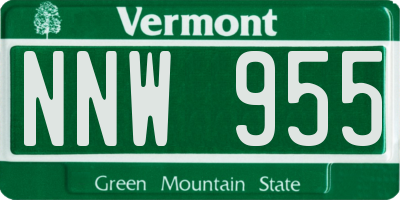 VT license plate NNW955