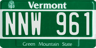 VT license plate NNW961