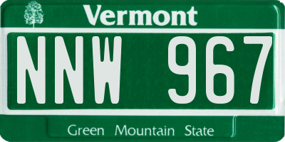 VT license plate NNW967