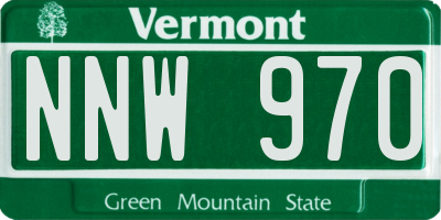 VT license plate NNW970