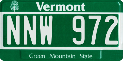 VT license plate NNW972