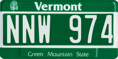VT license plate NNW974