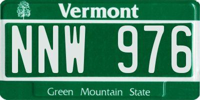 VT license plate NNW976