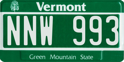 VT license plate NNW993