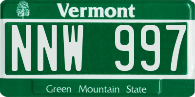 VT license plate NNW997