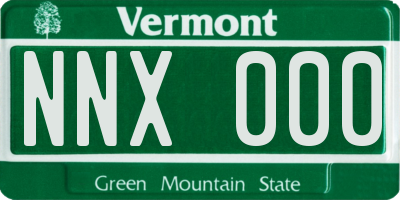 VT license plate NNX000