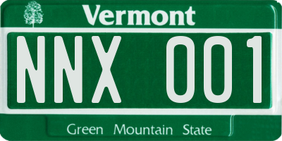 VT license plate NNX001