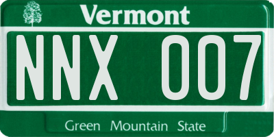 VT license plate NNX007