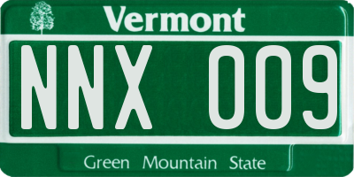VT license plate NNX009