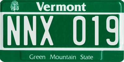 VT license plate NNX019