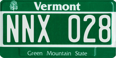 VT license plate NNX028