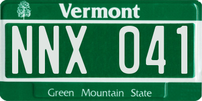 VT license plate NNX041