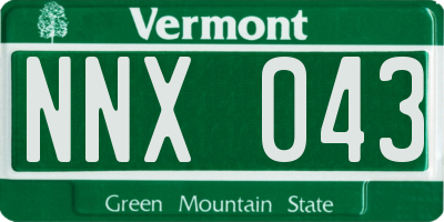VT license plate NNX043