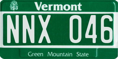 VT license plate NNX046