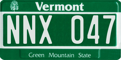 VT license plate NNX047
