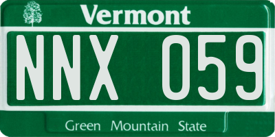VT license plate NNX059