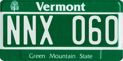 VT license plate NNX060