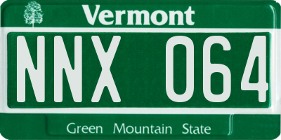 VT license plate NNX064