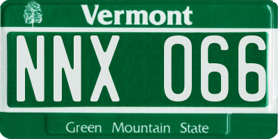 VT license plate NNX066
