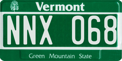 VT license plate NNX068