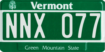 VT license plate NNX077