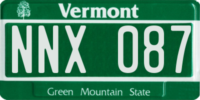 VT license plate NNX087