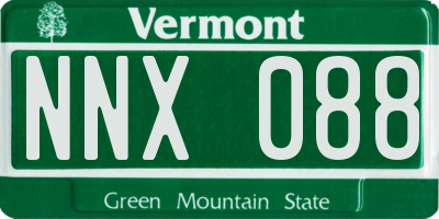 VT license plate NNX088